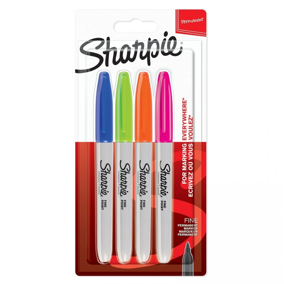 Permanent marker Sharpie Fine Blister 4 fun colours