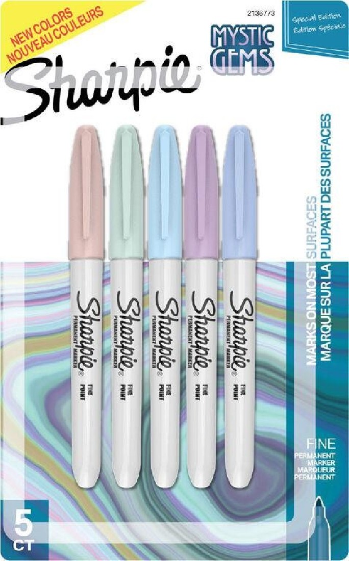 Permanent marker Sharpie Fine Blister Mystic Gems 5 colours