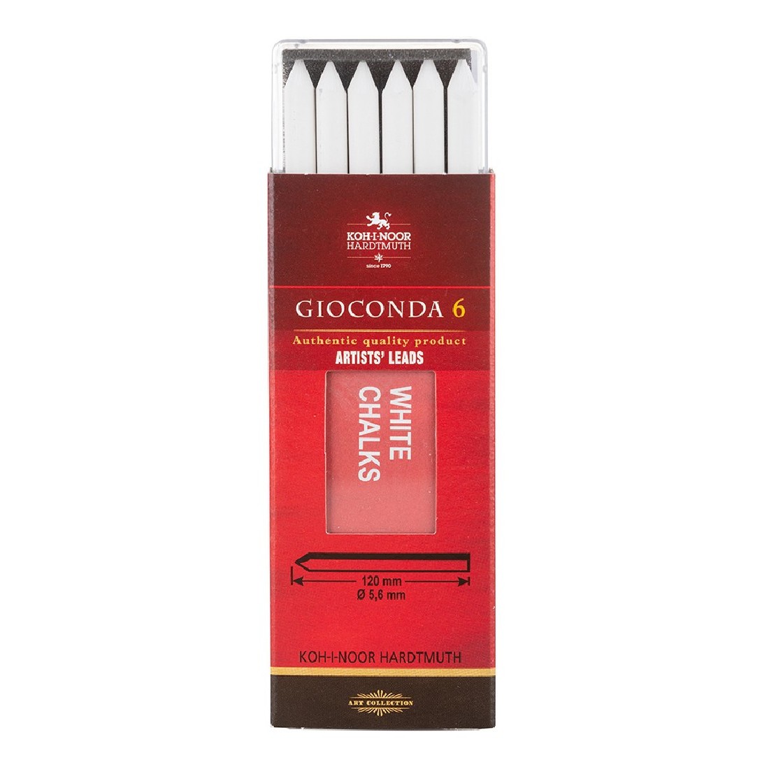 Koh-i-noor white chalk artists leads 5,6mm 4371 6pcs