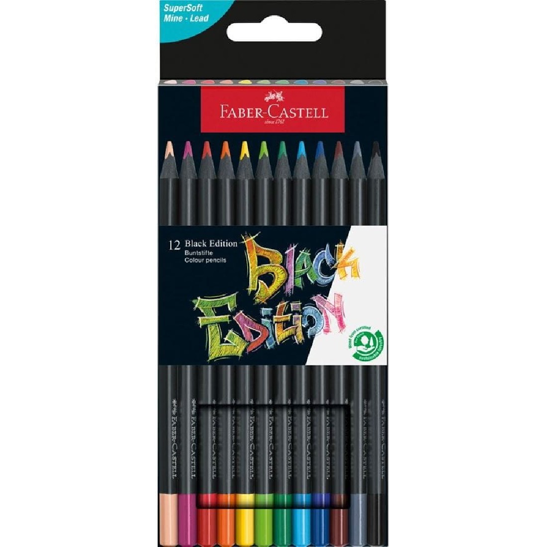 Faber Castell Colour Pencils Black Edition 12pcs 116412
