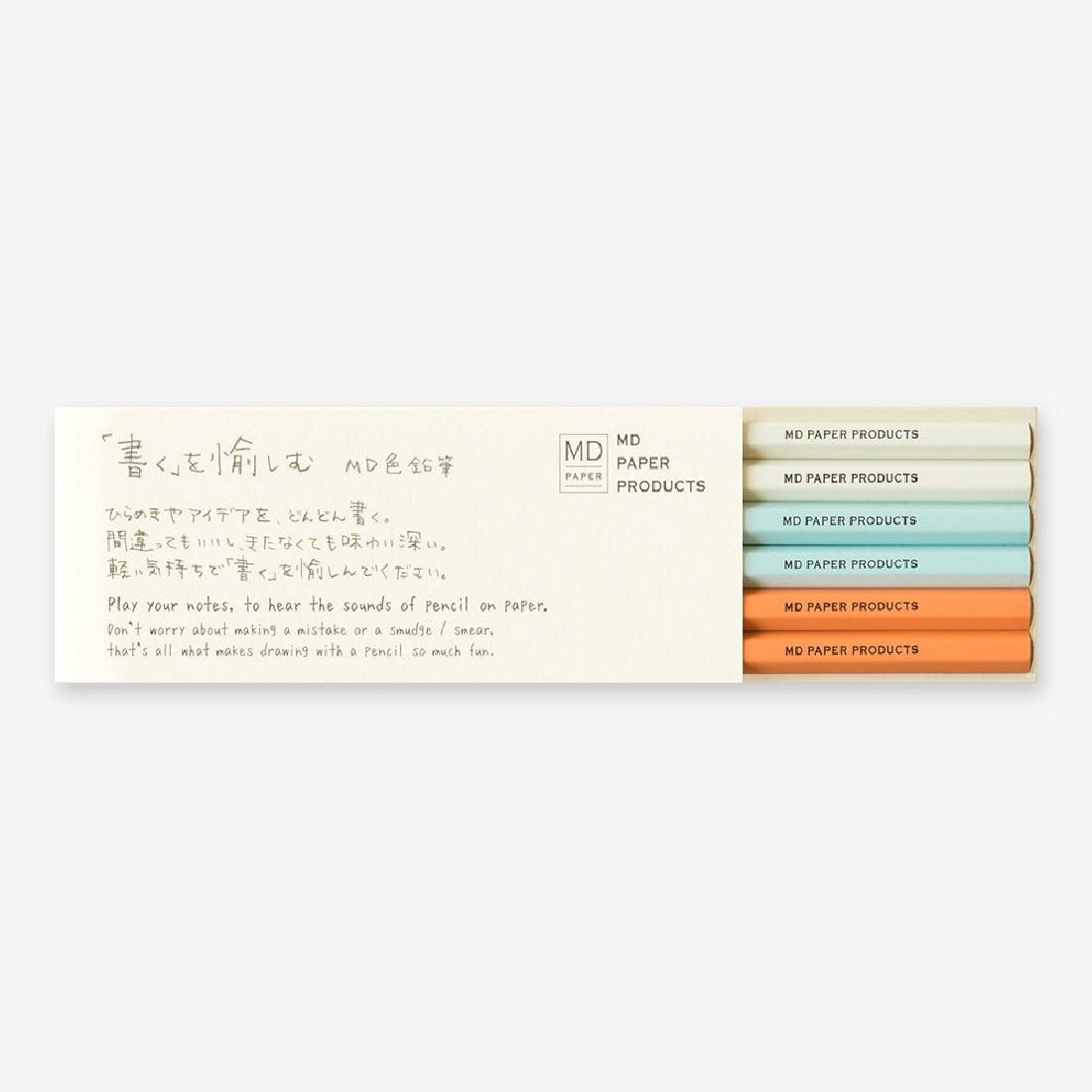 Midori MD pencils 6 pieces, B, coloured, 35323006