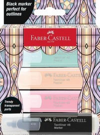 Faber Castell υπογραμμιστές Glassy Pastel Highlighter Set with 4 Markers in pastel colours