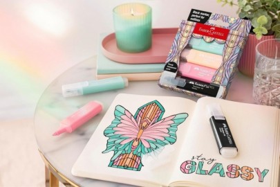 Faber Castell υπογραμμιστές Glassy Pastel Highlighter Set with 4 Markers in pastel colours