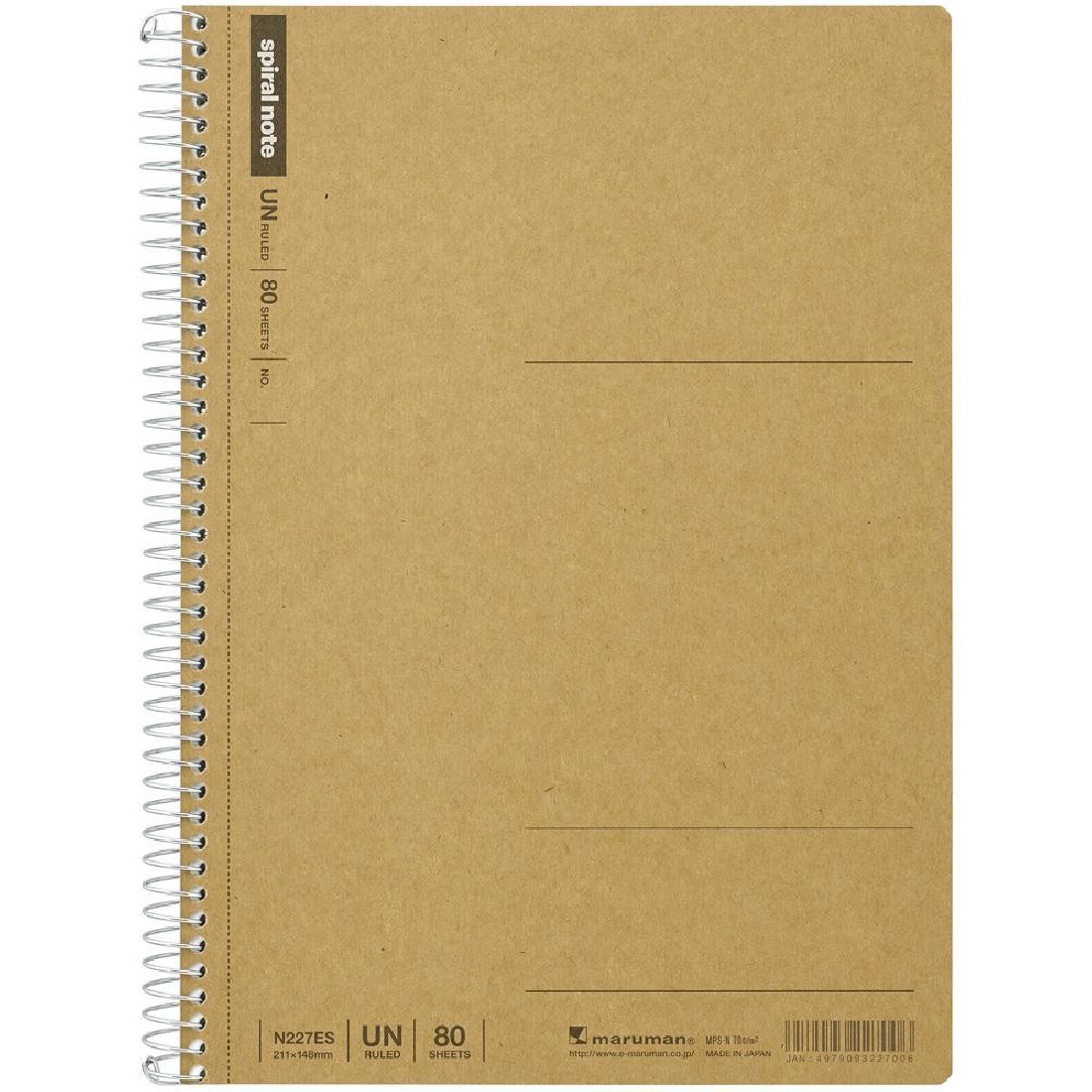 Maruman A5 spiral notebook plain 80 sheets N227ES MA