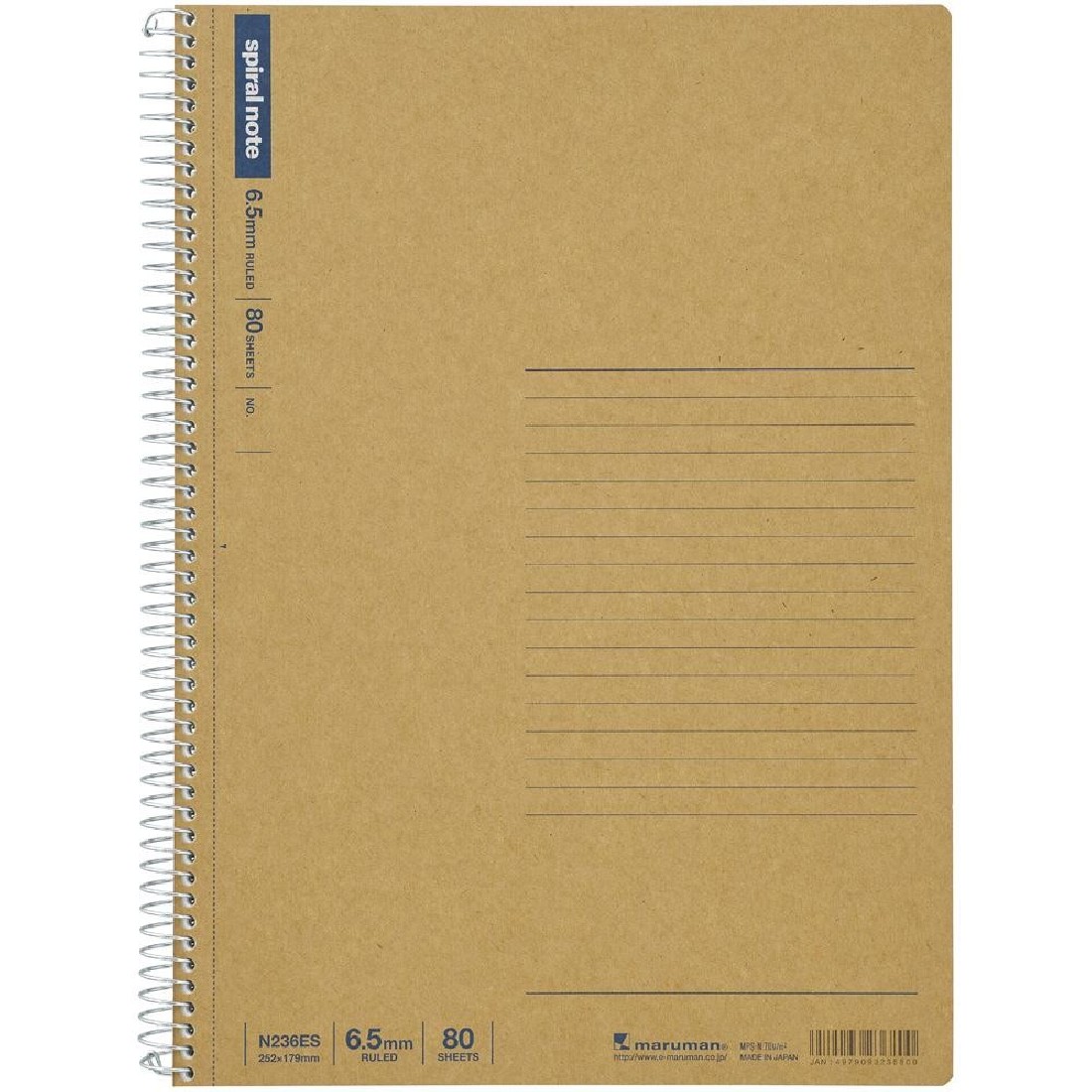 Maruman B5 spiral notebook ruled paper 80 sheets N236ES MA