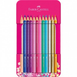 Faber Castell  Sparkle colour pencil tin with 12 Sparkle colour pencils 201737