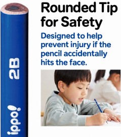 Tombow ippo wooden pencils 12pcs, 2B, Triangular for correct holding, MP-SEPA01-2B