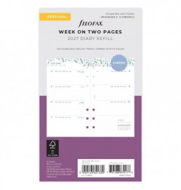 Refill 2027 Personal Garden Week On Two Pages 27-68492 Filofax