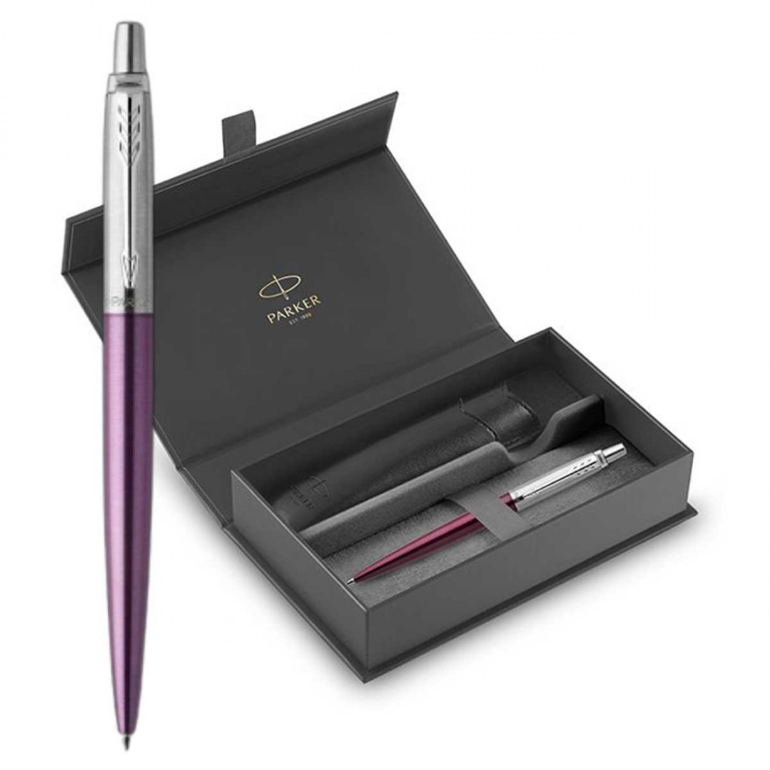 Parker Jotter Core  Victoria Violet CT Ballpen and Black Pouch P