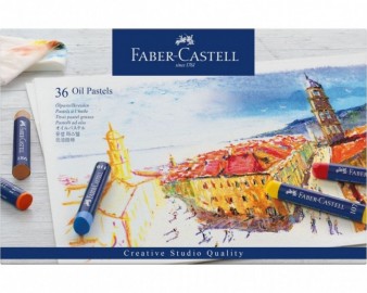 Faber Castel Oil pastels, cardboard wallet of 36, 127036