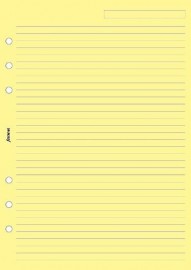 Filofax Refill A5 Organiser Yellow Ruled Paper 343010