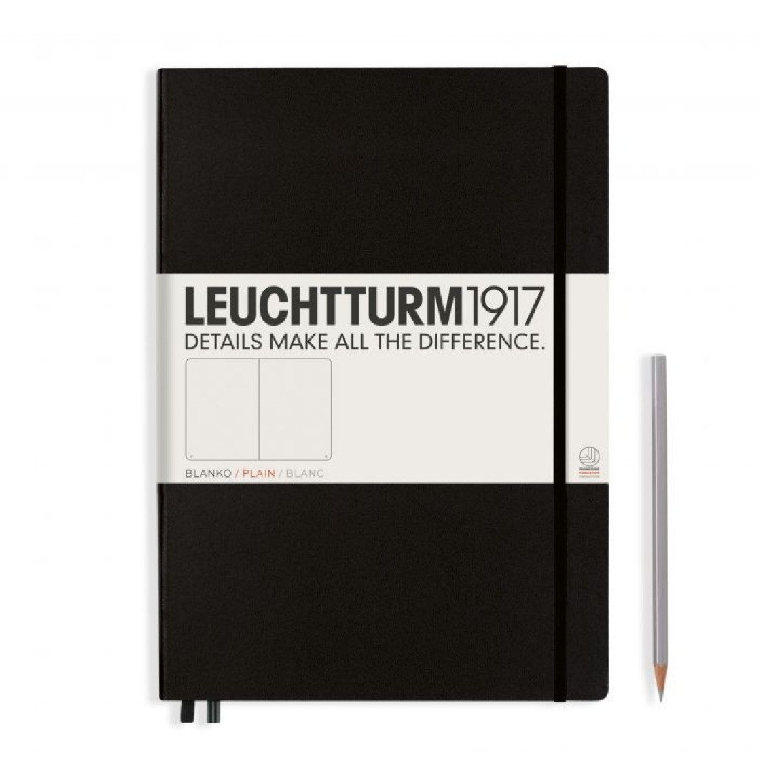 Leuchtturm 1917 Notebook A4 plus 235p Black, Plain, Hard Cover