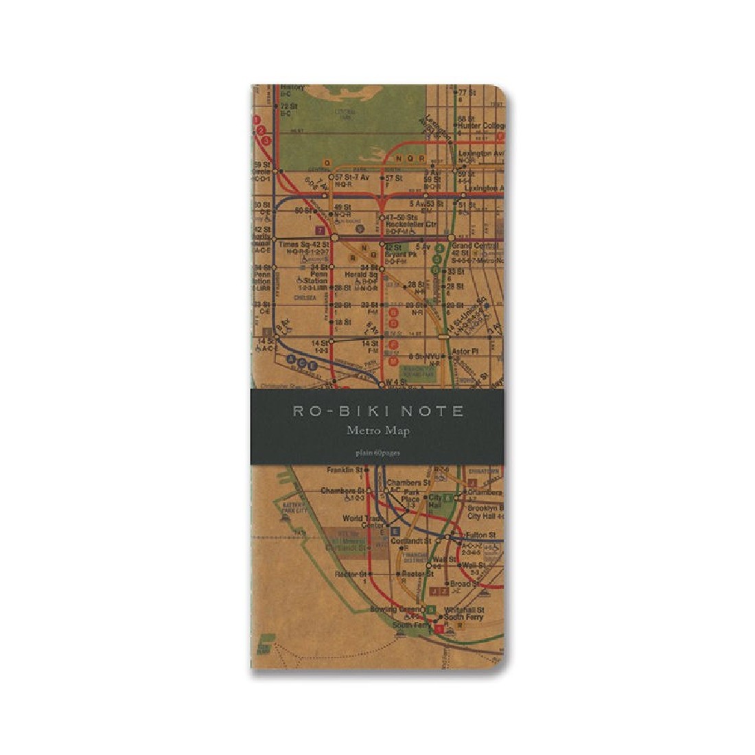 Yamamoto notebook Ro-biki Metro map, plain  91×210 mm, 60 pages GA035