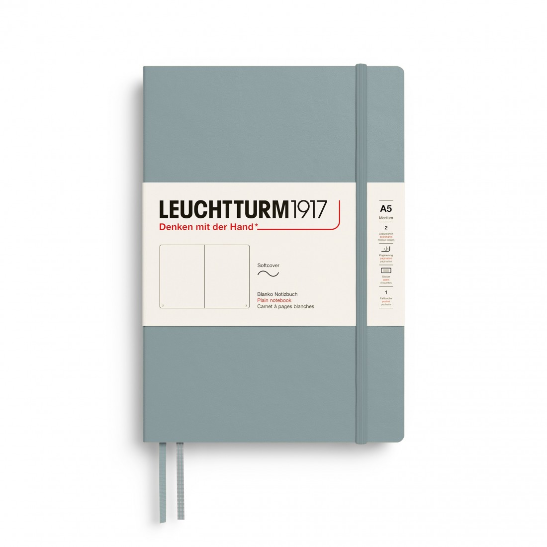 Leuchtturm 1917 notebook soft cover, plain, 123 pages, 80gsm, 400894 Dove