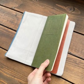 Yamamoto Canvas Cover 22x11,5 cm for Ro-Biki Notes Vintage Blue.
