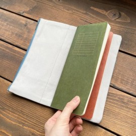 Yamamoto Canvas Cover 22x11,5 cm for Ro-Biki Notes Clay Beige