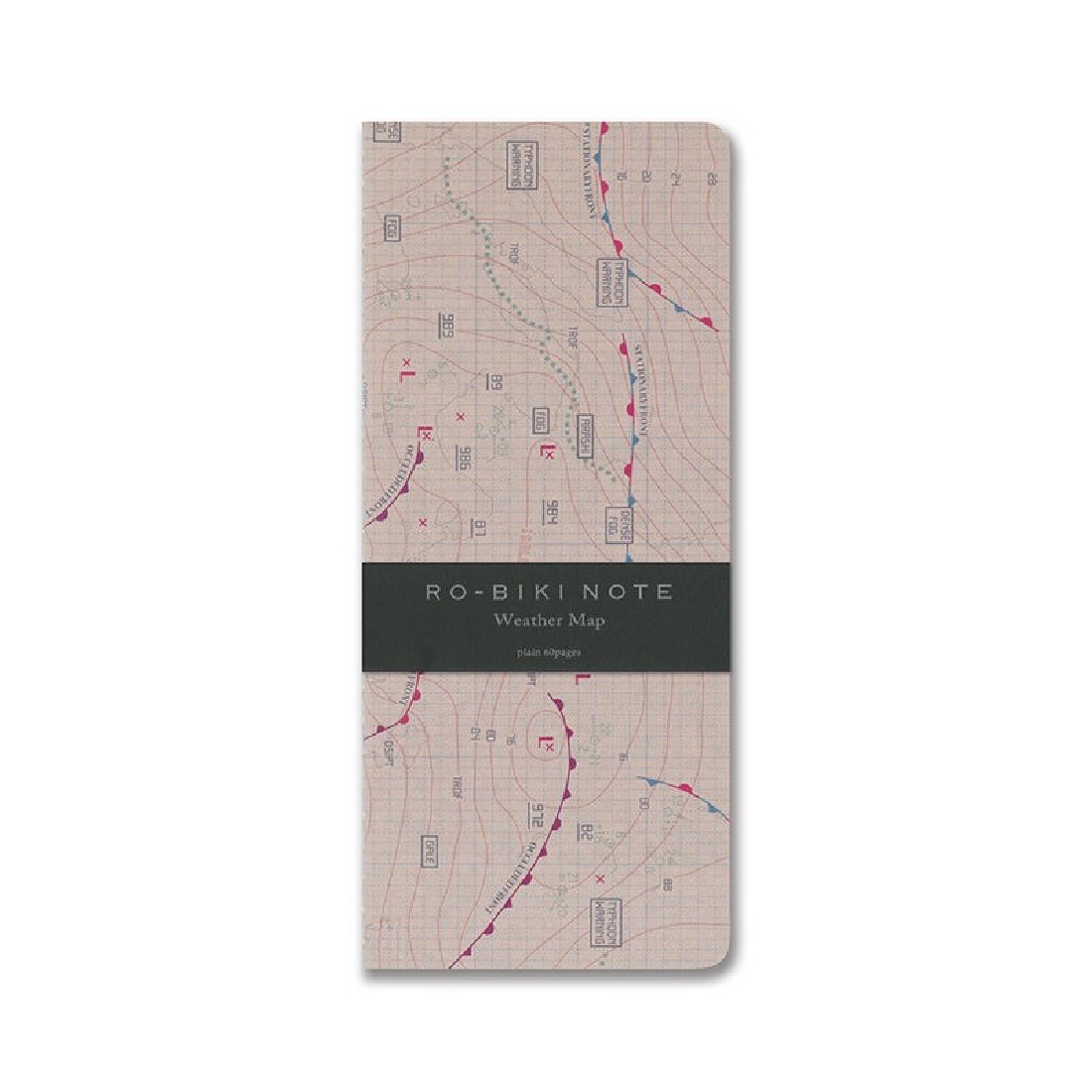 Yamamoto notebook Ro-biki weather map, plain  91×210 mm, 60 pages GA037