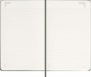Moleskine Classic Planner 2027 Large 13x21cm, Daily, hard cover, 12 months, Myrtile Green