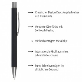 Retractable Ballpen Soft Metal 92318 pure black ONLINE