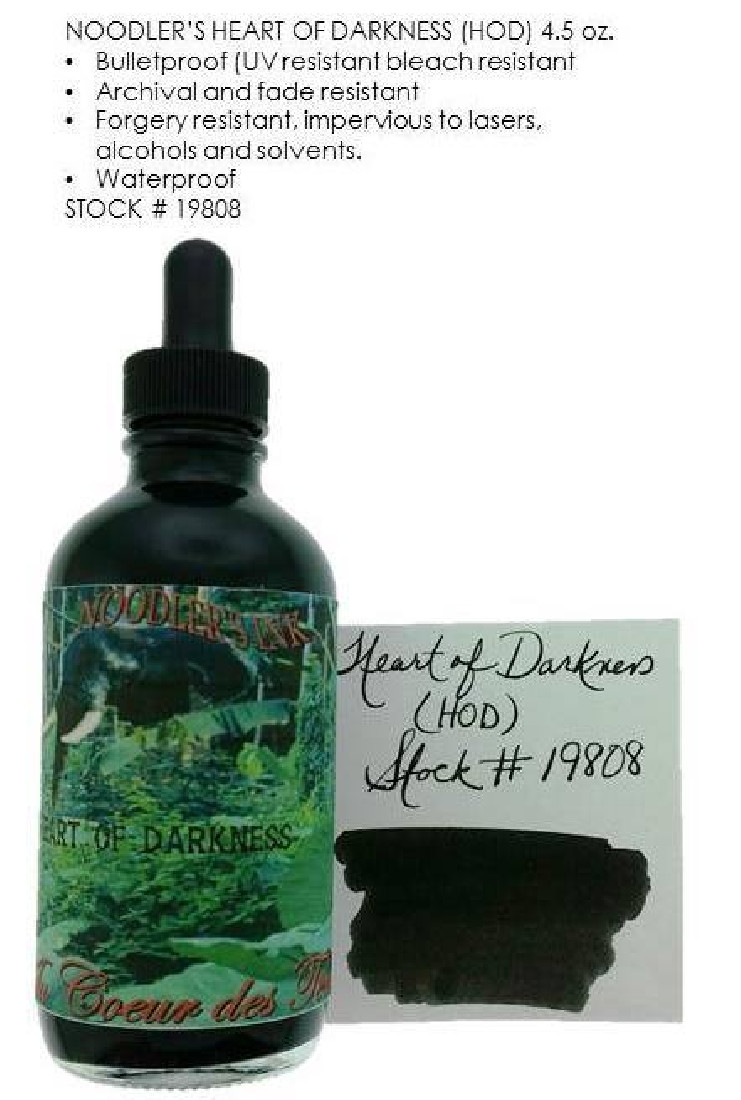 Noodlers ink Heart of Darkness 130ml 19808  With Free Pen