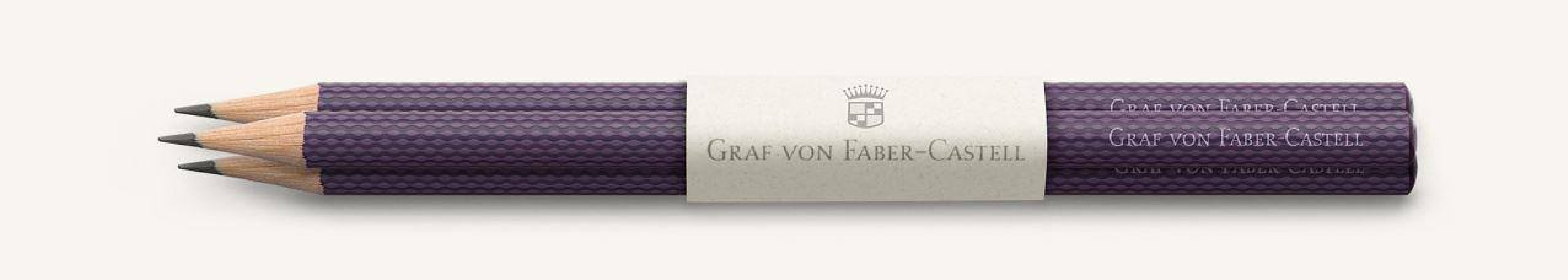 Graf Von Faber Castell, 3 graphite pencils Guilloche, Violet Blue 118628
