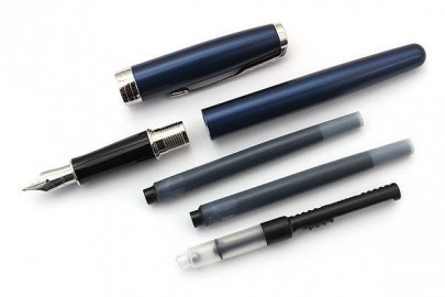 Parker Sonnet Blue Lacquer - Chrome Trim Steel Nib Fountain Pen