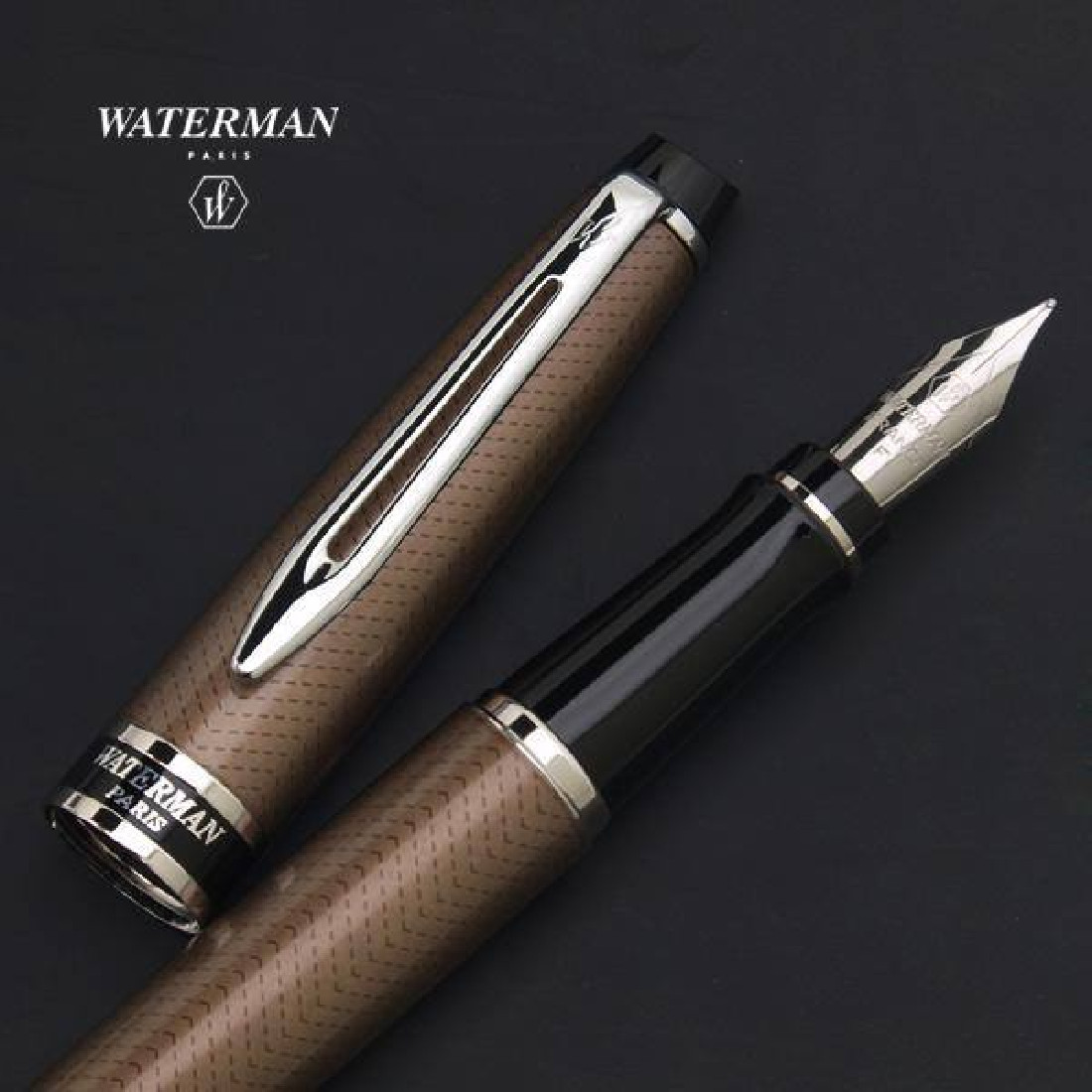 Waterman Perspective Fountain Pen Black Ct  Medium Pt New In Box s0830680 