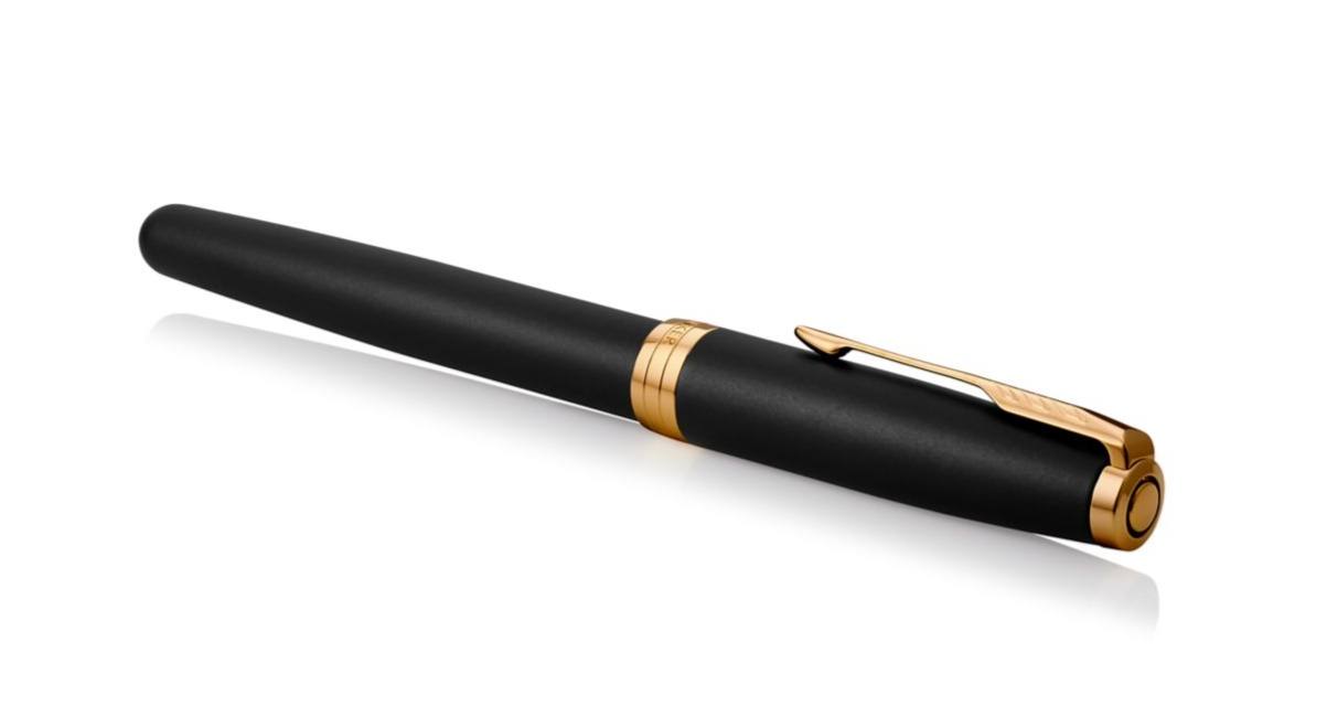 Parker Sonnet Matte Lacquered Black Rollerball Pen With Gold Trim 1931518 New! 