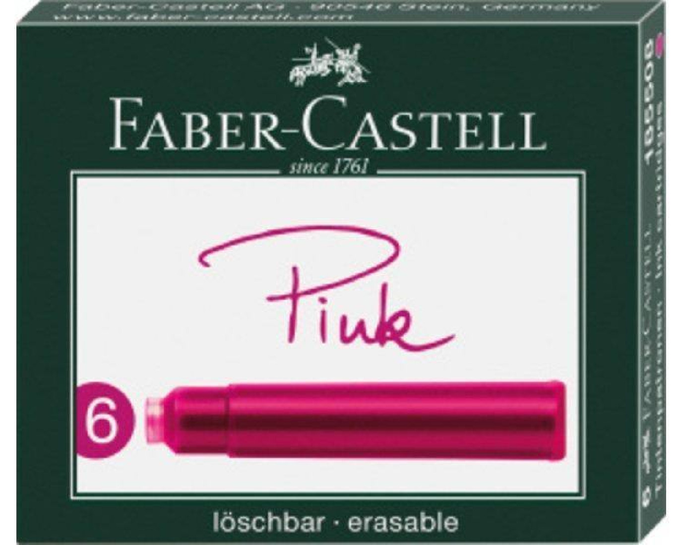 FABER CASTELL INK CARTRIDGES(6) PINK 185508