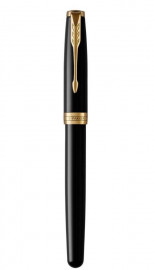 Parker Sonnet Black Lacquer - Gold Trim Steel Nib Fountain Pen