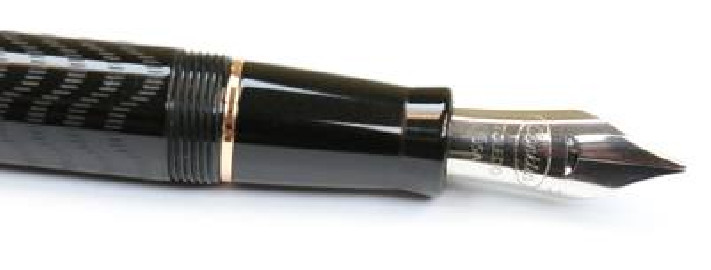 Conklin Mark Twain Crescent Filler Fountain Pen Black Chase with Rose Gold trim