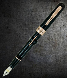 Conklin Mark Twain Crescent Filler Fountain Pen Black Chase with Rose Gold trim