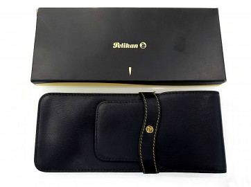 Pelikan writing implement leather case black for 3 pens SGL 3 970269