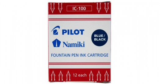 REFILLS FOUNTAIN PEN INK CARTRIDGE BLUE BLACK 12pcs IC-100 NAMIKI PILOT