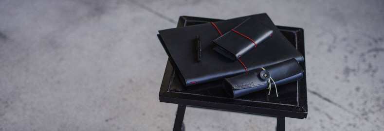 Paper Republic black leather pen & pencil case