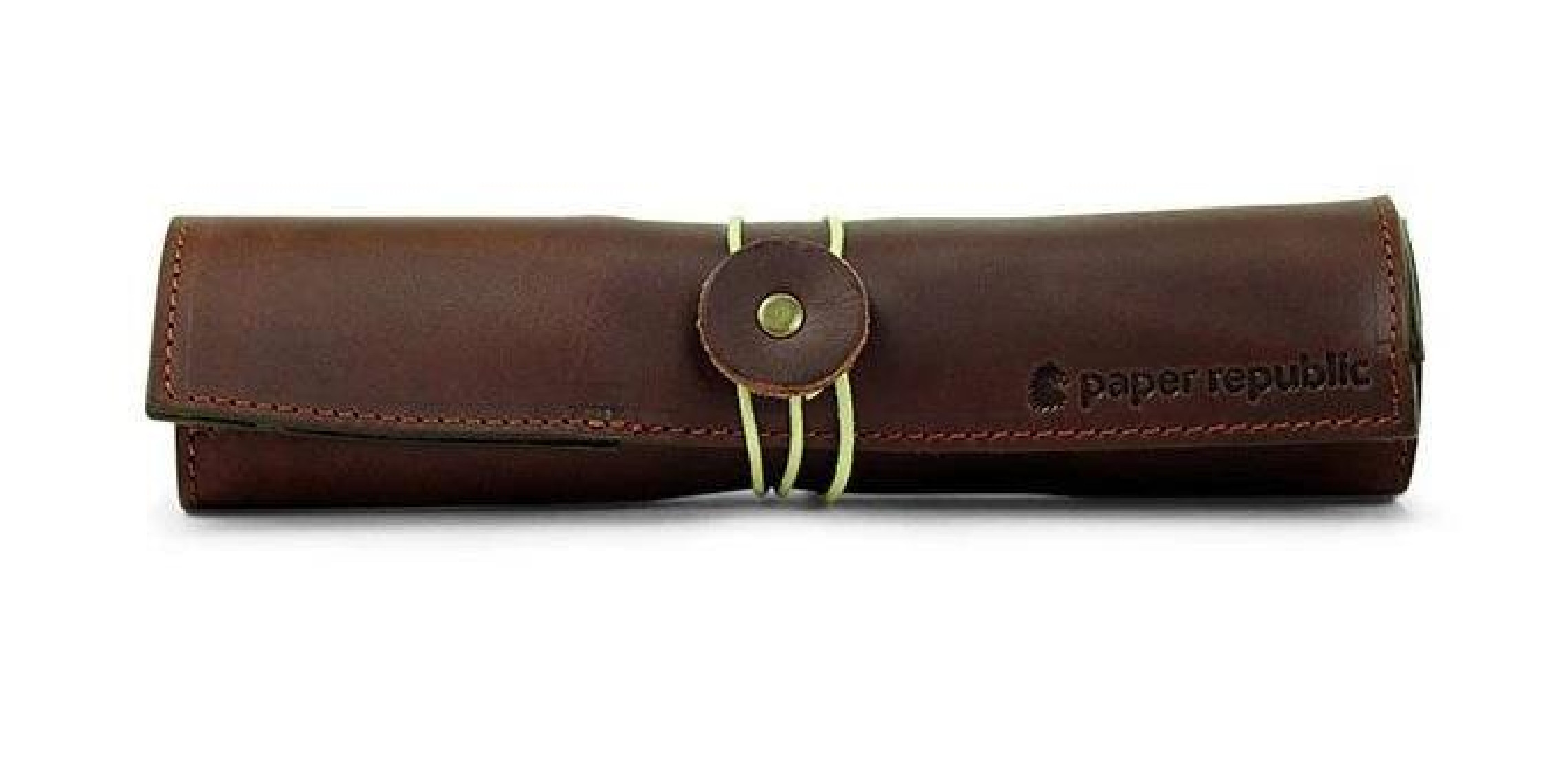 Paper Republic chestnut leather pen & pencil case