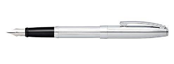 Sheaffer Sagaris fluted shinny chrome CT Fountain Pen 9481-0