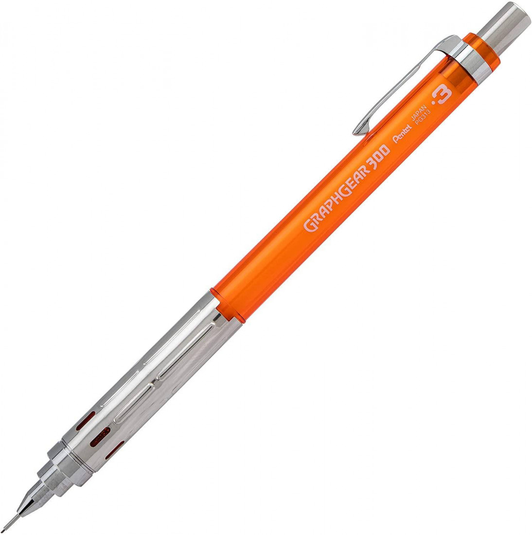 Pentel Graphgear 300 Orange 0.3mm mechanical pencil PG313-TFX