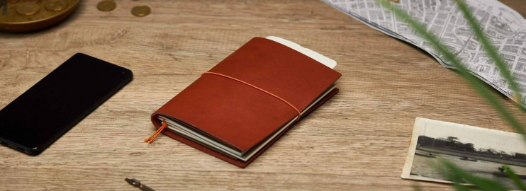 Paper Republic grand voyageur pocket cognac leather journal