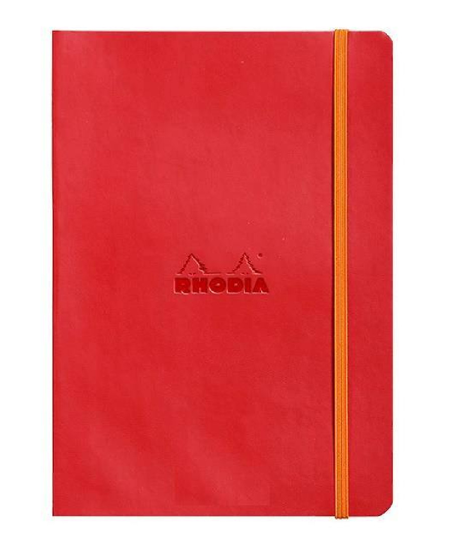 Rhodia softcover notebook A5 elastic closure poppy red 117413 lined