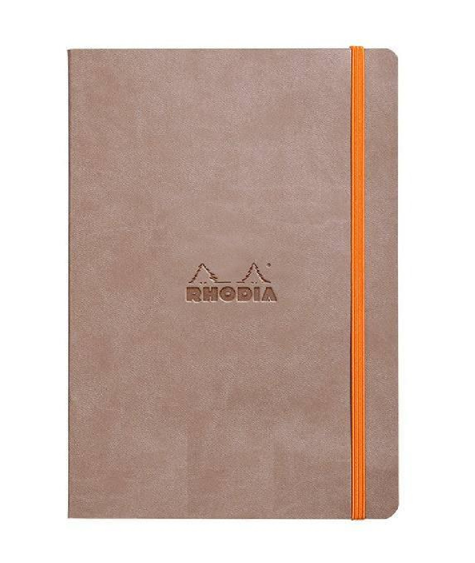 Rhodia softcover notebook A5 elastic closure taupe 117413 lined