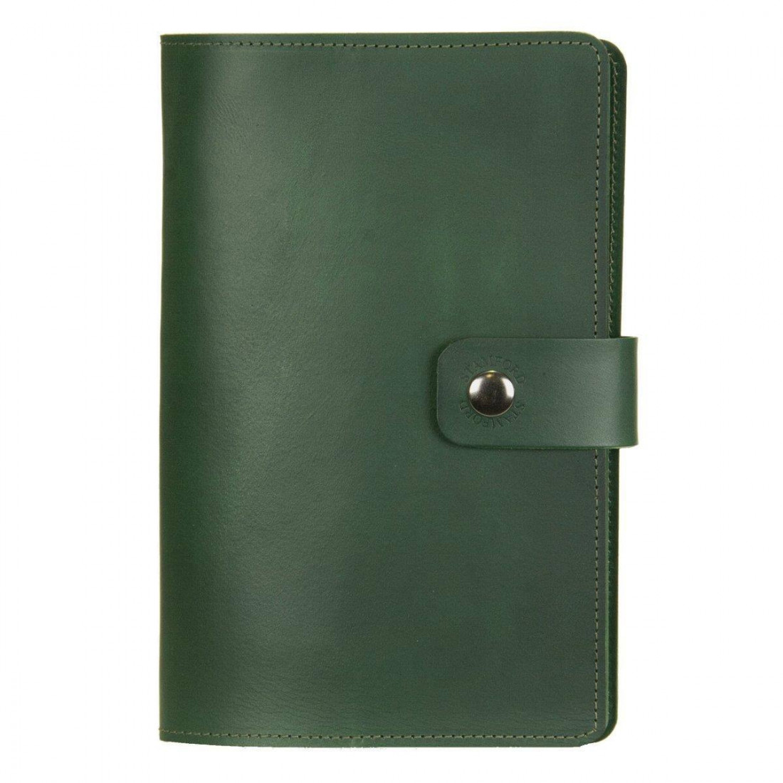 The Burghley Refillable Leather Journal Classic Dark Green medium 15x23 Stamford