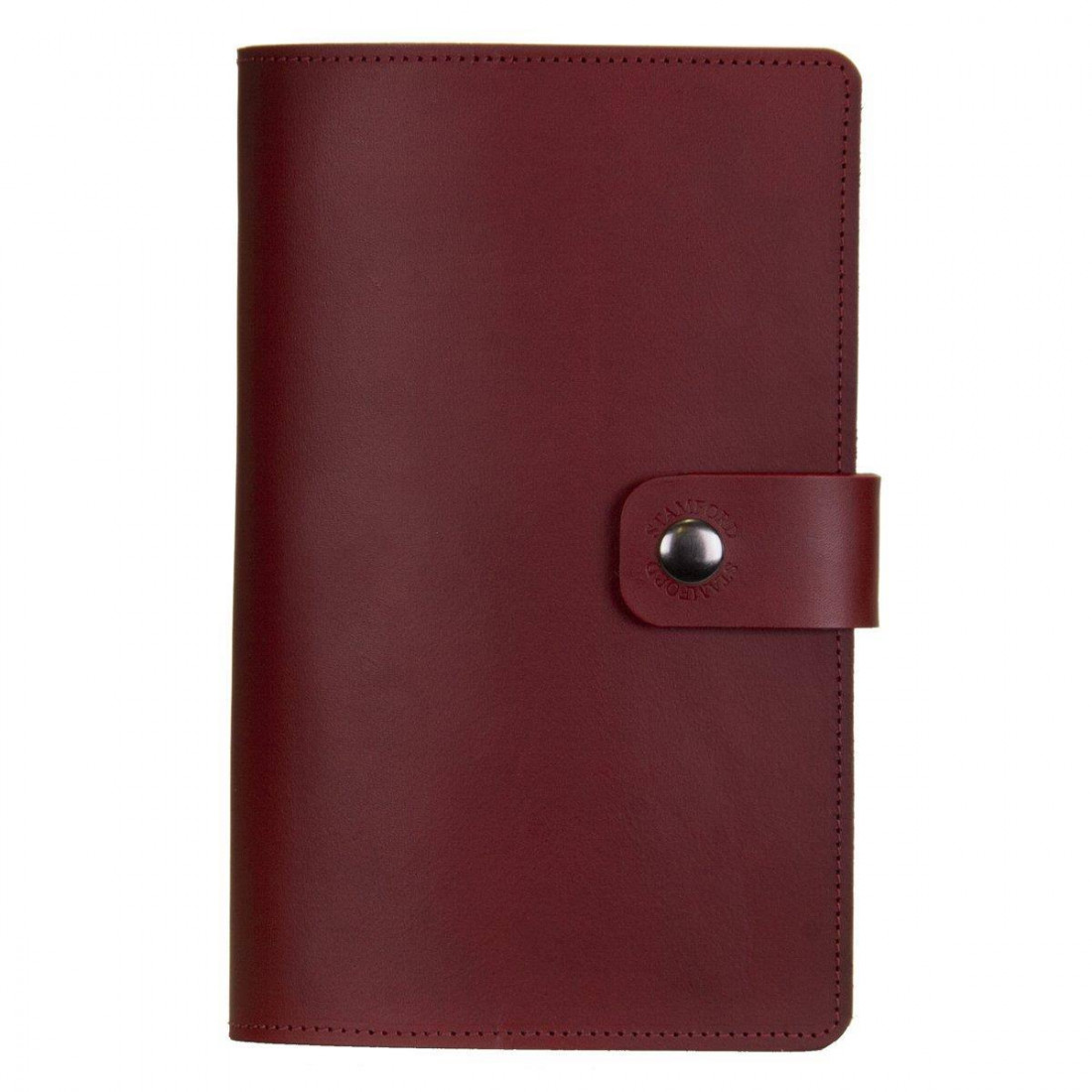 The Burghley Refillable Leather Journal Classic Burgundy medium 15x23 Stamford