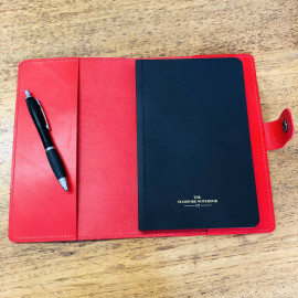 The Burghley Refillable Leather Journal Bright Red medium 15x23 Stamford