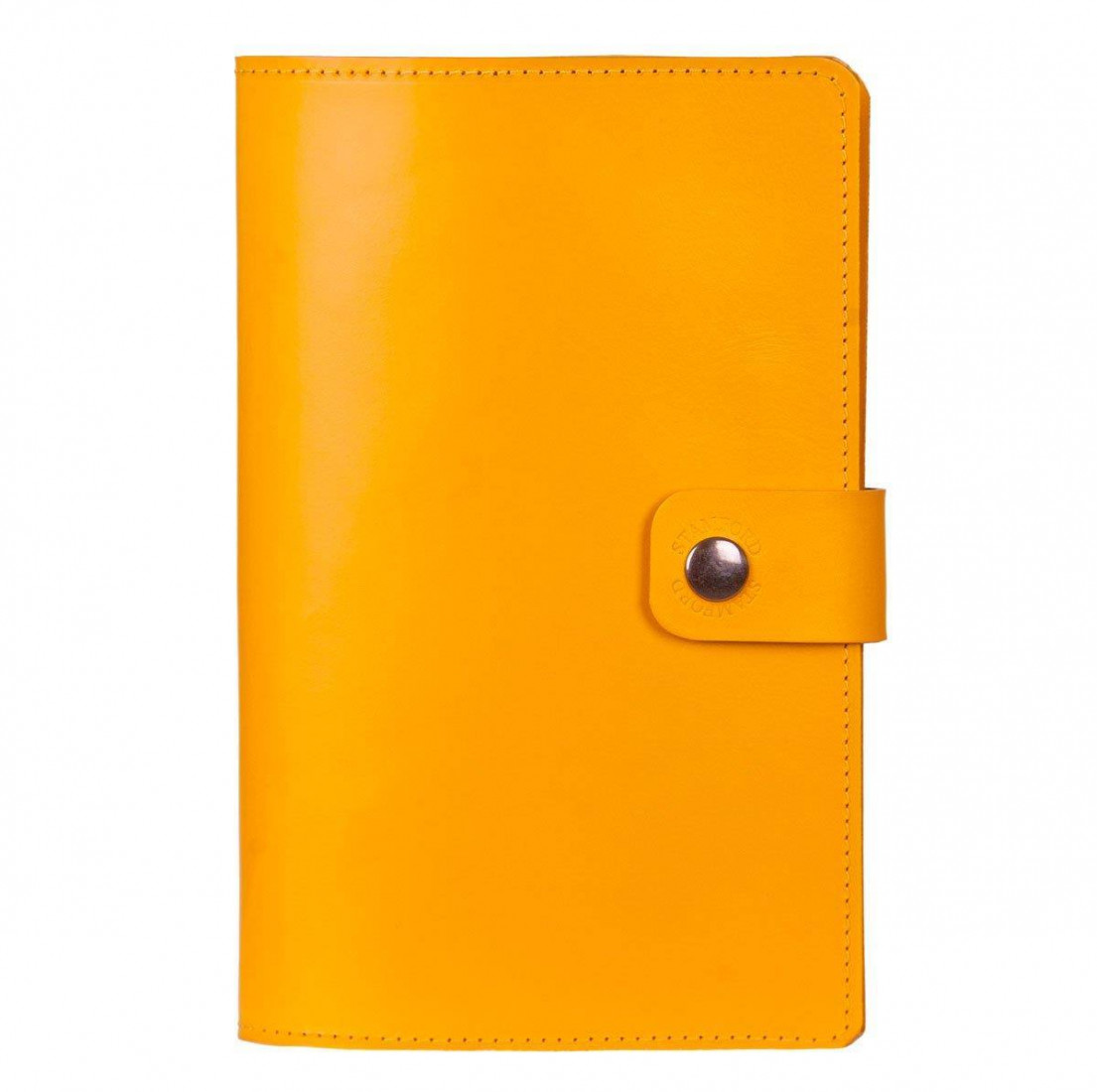 The Burghley Refillable Leather Journal Bright Yellow medium 15x23 Stamford
