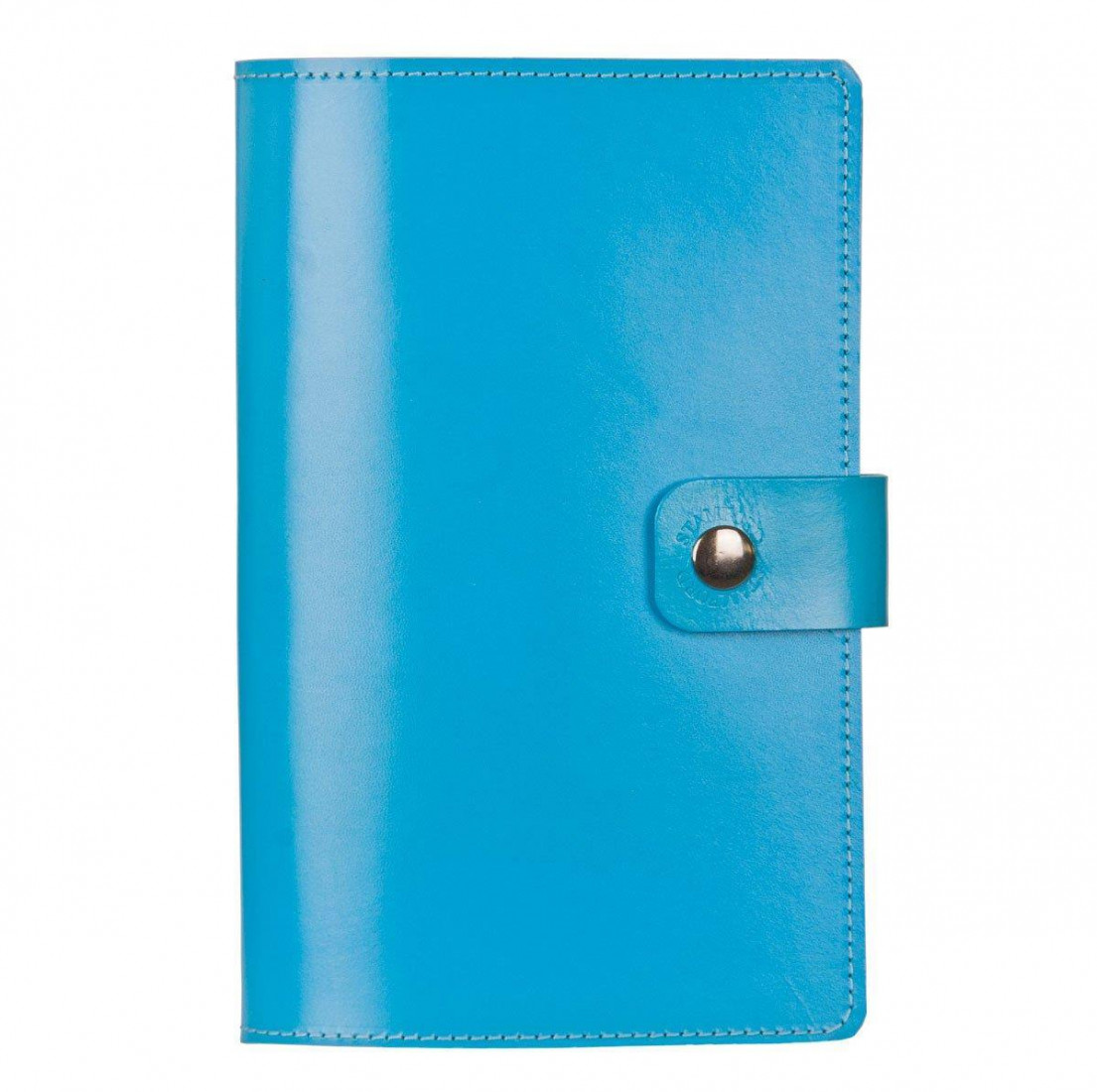 The Burghley Refillable Leather Journal Bright Blue medium 15x23 Stamford