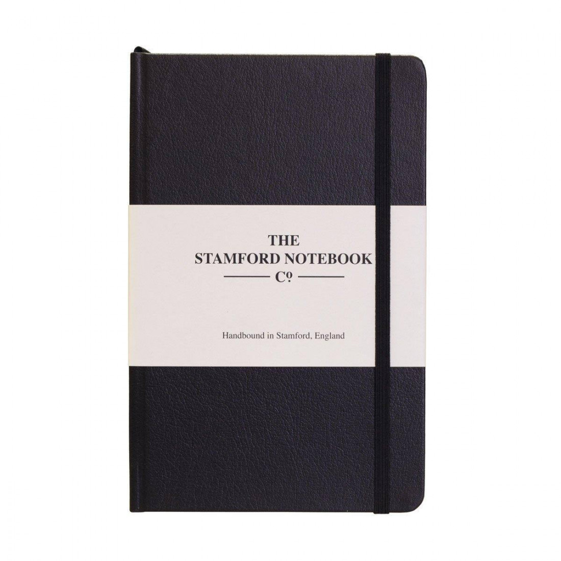 The recycled Leather Notebook Black Medium 13,5x21 Stamford