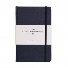 The recycled Leather Notebook Navy Blue Medium 13,5x21 Stamford
