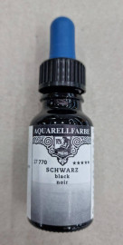 Rohrer & Klingner water colour for artists 12ml pipette bottle Schwarz