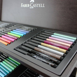 Faber Castell Pitt Artist Pen India ink pen, wooden case of 90 167400